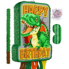 Dinosaur Birthday Pinata, 4 Pc Set, T-Rex Jurassic Party Supplies, Dino Parties Decoration, Roar Pinatas, Birthday Games, Mexican Piñata De Dinosaurio Fits Pinata Stuffers And Dinosaurs Party Favor