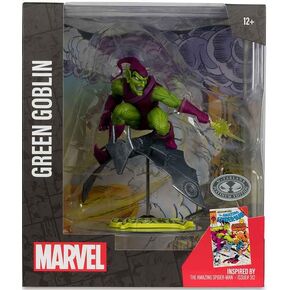 Marvel Collectible 7 Inch Statue Figure 1/10 Scale Posed Scene - Green Goblin (The Amazing Spider-Man #312) Platinum