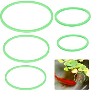 5 Pcs Floating Plant Corral,Aquarium Floating Plant Barrier Foam Ring Fish Feeding Ring for Fish Tank Aquarium,Green