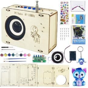 Science Kits for Kids Age 8-12 12-14, STEM Kits for Kids Age 8-10, DIY Radio Kit for Kids, Gifts for Teen Girls Boys 9 11 13 15 16+, with Paint, Brush, Painting Book, Stickers, Pendant & Squeeze Toy