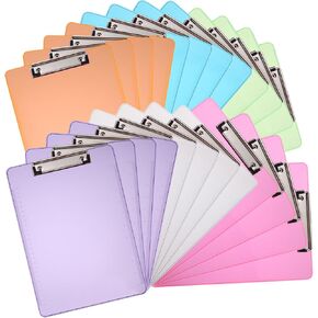 MIVIDE 24 Pack Colored Plastic Clipboards, Plastic Office Clipboards 12.6 x 8.9 Inch Standard Letter Size Clipboard for Classroom, Teacher, School, Home, Office Supply