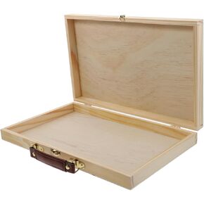 Veemoon 1Pc Box Wooden Paint Box Multi Purpose Storage Case for Art Supplies Lightweight Durable Design with Handle for Drawing Tools and Pigments Compact Organizer for Easy Portability