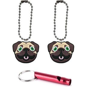 Pug Collar Charm Aluminum Alloy Whistle Emergency Survival Safety Camping Cat Dog Animal Training Bark Chew Woof Puppy Kitten