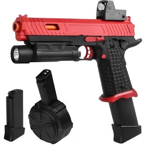 Gel Blaster Toys X5,Full Auto Splatter-Blaster for Ages 14 & Up and Adults with Drum,Long Hopper,Safety Light and Goggles for Activities Team Game,Red
