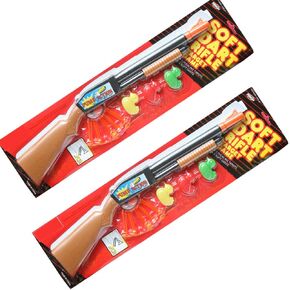 Set of 2, Soft Dart Shotgun Rifle Toy, Hunter Game, Targets Included, 19 Inches, CE Compliant