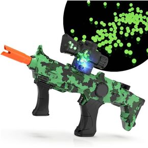 Splat Orby Gun Gel Ball Blaster Toy Glow in The Dark,Manual and Automatic, Fun Outside Toys Shooting Games for Backyard, Automatic Gel Gun for Ages 14 and Up(Green)