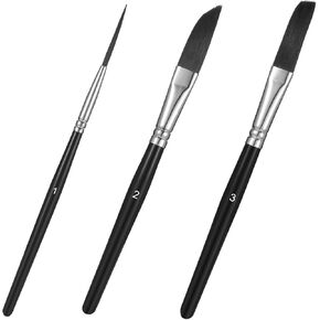 فرشاة 3pcs pinstriping ، فرش الشريط الطويلة ، بطانة نصية وفرش السيف و Scroll ، فرشاة الطلاء الفنية المهنية فرشاة الطلاء