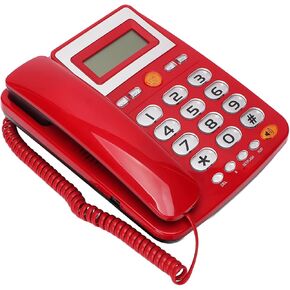 Big Landline Phone for Senior, Corded Telephone for Hearing Visually Impaired, for Wall or Desk, with Amplified Speaker, Speed Dial, Large LCD Display, Hands