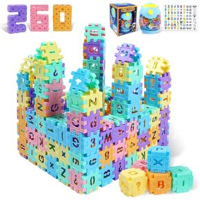 Building Blocks for Toddlers & Kids 260 Pcs Toy Building Sets – STEM Building Toys –Interlocking Building Blocks for Toddlers and Kids