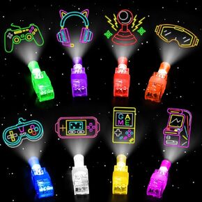 32 Pcs Video Game Party Favors Finger Lights Gamer Birthday Decorations, Neon Glow in the Dark Light Up Party Supplies Gaming Toys Fun Gifts Bulk for Kids Goodie Bags Stuffers Classroom Prizes