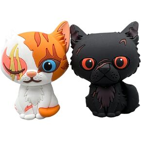 التماثيل ثلاثية الأبعاد قابلة للتحصيل القطط المحارب - Brightheart & Yellowfang Twin Pack من سلسلة Warriors Book The Propecies Begin ، منتجات مرخصة رسميًا