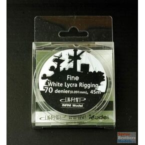 Sprue Brothers White Lycra Ship Rigging - Fine 70 Denier (0.091mm x 145 feet), INFIR0702W