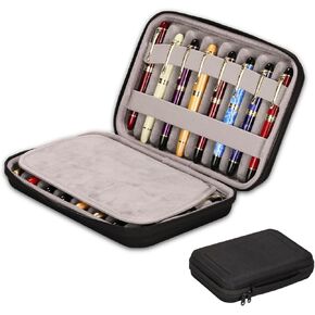 16 Slots pen case/boxes，Nylon cloth Pencil Tray Case Organizer, Fashion Design,Handmade Display Zippered Pouch for Rollerball Pen-Retro