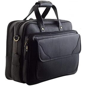 DA LV Full Grain Leather Laptop Briefcase for Men Top Choice Gifts Laptop Bag Multiple 16'' Compartments Brass Hardware