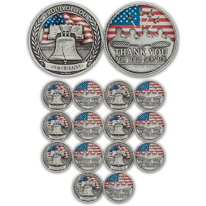 Military Tribute Challenge Coin-A Salute to Veterans,Remembering Heroes,Liberty Bell.The Perfect Gift for Veterans Day and Memorial Day (1)