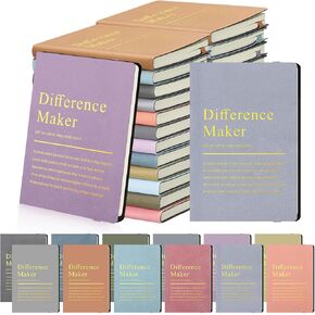 24 Pcs Employee Appreciation Gifts A6 Small Leather Journals Bulk Inspirational Different Maker Notebook Thank You Gift for Women Leadership Coworker Team Staff Christmas(Pastel Color)