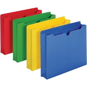 Office Depot® Brand Color File Jackets, 2" Expansion, 8 1/2" x 11", Letter Size, Assorted Colors, Pack Of 10 Jackets