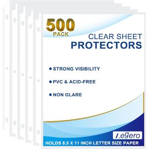 65 Pack Clear Sheet Protectors, 8.5 x 11 inch Page Protectors for 3 Ring Binder,Top Loading Paper Protector for Documents and Photos,Letter Size in Kuwait