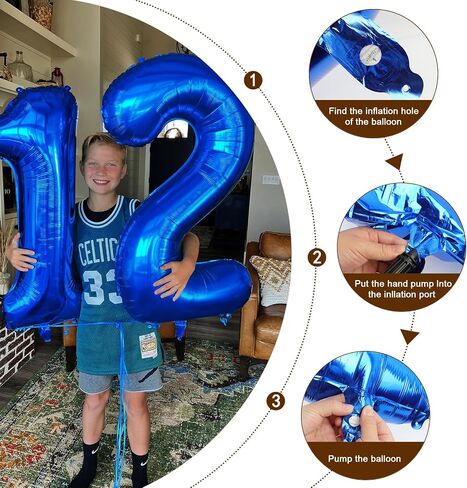7 Numbers Balloon, 40 Inch 7 Balloons for Birthday Party, Dark Blue Number Balloons for 7, 17, 27 Game Competition Wedding Anniversaries Party, Christmas and New Years Eve Party in Kuwait