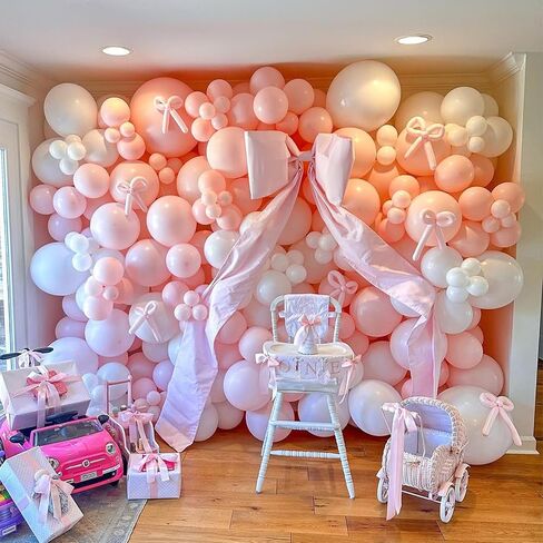 زخارف عيد ميلاد Coquette ، 149 PCS Pink and White Bow Bowon Garland Arch Kit for Wedding Bridal Baby Shower Decorations in Kuwait