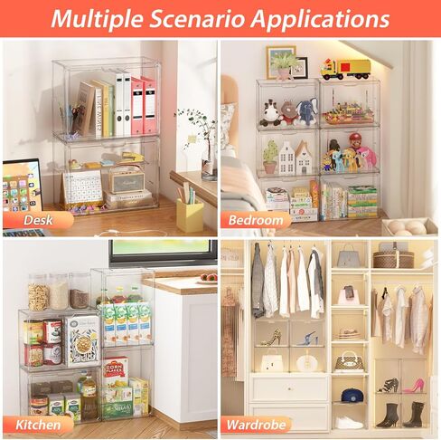 Clear Acrylic Display Case for Collectibles, 3 Tier Adjustable Figure Display Case with Magnetic Door, Stackable Acrylic Storage Box Cabinet Organizer for Display(Large Size) in Saudi Arabia