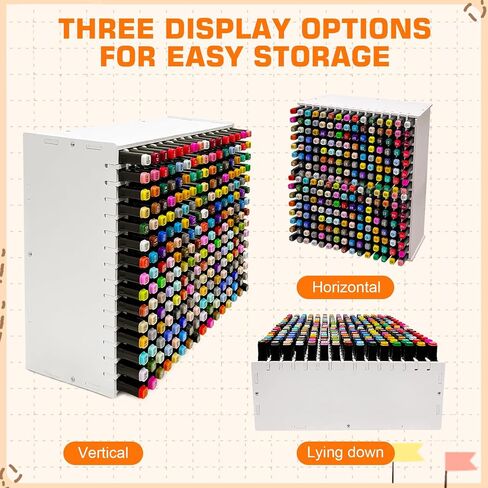 Art Marker Organizer Rack for 240 Markers, Watercolour Brushes Pen Holder With Removable Partition Panels, Color Pencil Storage for Desk in Kuwait
