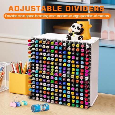 Art Marker Organizer Rack for 240 Markers, Watercolour Brushes Pen Holder With Removable Partition Panels, Color Pencil Storage for Desk in Kuwait