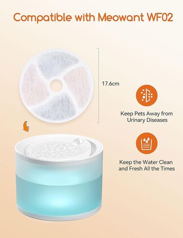 Meowant Cat Water Fountain with Wireless Pump, 74OZ/2.2L BPA-Free Certified Cat Fountain, Ultra Quiet Pet Water Fountain for Cats and Dogs with Filter… (Filter) in Saudi Arabia
