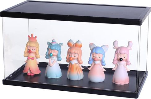 BCYC Acrylic Display Case with Black Lid and Base,Transparent Dustproof Protection Box for Toy Dolls, Souvenirs, Models Collection (11.8 X 6.4 X 6.1 in) (White) in Kuwait
