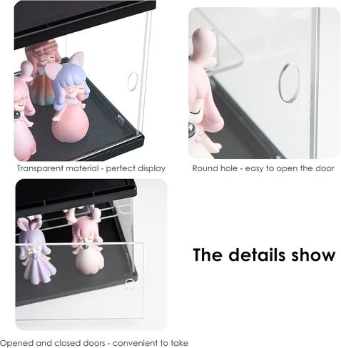 BCYC Acrylic Display Case with Black Lid and Base,Transparent Dustproof Protection Box for Toy Dolls, Souvenirs, Models Collection (11.8 X 6.4 X 6.1 in) (White) in Kuwait