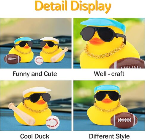 wonuu Rubber Duck Car Ornaments Dashboard Decorations for Cool Car Accessories with Baseball in Saudi Arabia