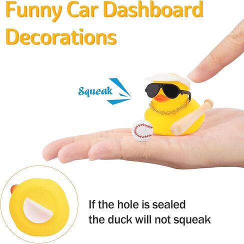 wonuu Rubber Duck Car Ornaments Dashboard Decorations for Cool Car Accessories with Baseball in Saudi Arabia
