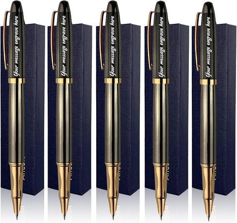 Ancolo Personalized Fountain Pens-Medium Point Nib- 5 PCS مجموعة مع هدية قلم هدية هدية تذكارية لطيفة ، محفورة باسمك/رقم هاتفك على الأقلام المثالية للرجال للنساء in Kuwait