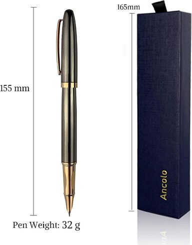 Ancolo Personalized Fountain Pens-Medium Point Nib- 5 PCS مجموعة مع هدية قلم هدية هدية تذكارية لطيفة ، محفورة باسمك/رقم هاتفك على الأقلام المثالية للرجال للنساء in Kuwait