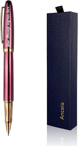 Ancolo Personalized Fountain Pens-Medium Point Nib- 5 PCS مجموعة مع هدية قلم هدية هدية تذكارية لطيفة ، محفورة باسمك/رقم هاتفك على الأقلام المثالية للرجال للنساء in Kuwait