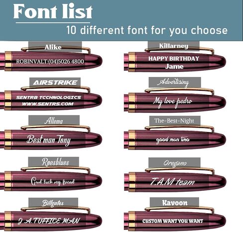 Ancolo Personalized Fountain Pens-Medium Point Nib- 5 PCS مجموعة مع هدية قلم هدية هدية تذكارية لطيفة ، محفورة باسمك/رقم هاتفك على الأقلام المثالية للرجال للنساء in Kuwait