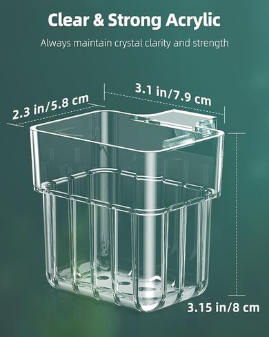 Pawfly 2 Pcs Clear Acrylic Aquarium Plant Holder for Fish Tanks, Top Hanging Fish Tank Planting Holder with Hook, Adjustable Aquarium Planter Cup in Saudi Arabia
