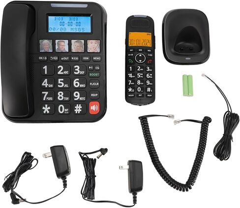 ASIXXSIX Cordless Phone ، الهواتف الأرضية القابلة للتوسيع للمنزل مع آلة الرد ، حظر المكالمات ، مذيع معرف المتصل ، الاتصال الداخلي ، والنطاق غير المسبوق ، الوضع الهادئ (أبيض) in Saudi Arabia