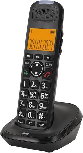 ASIXXSIX Cordless Phone ، الهواتف الأرضية القابلة للتوسيع للمنزل مع آلة الرد ، حظر المكالمات ، مذيع معرف المتصل ، الاتصال الداخلي ، والنطاق غير المسبوق ، الوضع الهادئ (أبيض) in Saudi Arabia