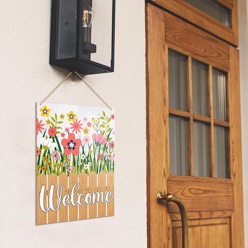 UDNADKEX Spring Wall Decor, Hello Ladybug, Spring Welcome Door Sign Home Office Decorations Spring Wooden Hanging Sign Wall Decor in Saudi Arabia