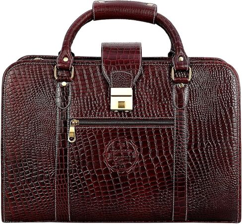 DA LV Full Grain Leather Laptop Briefcases Men Top Choice Gifts Laptop Bag Office Work 17'' Vintage Handmade Brass Hardware in Kuwait