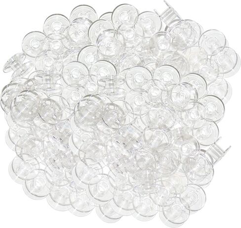 Ceeyali 100 Pcs Transparent Sewing Bobbins Compatible for Multiple Sewing Machine Like Brother Sewing Machine etc (100 Pcs Transparent Bobbins) in Saudi Arabia