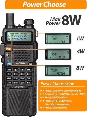 Ham Radio UV-5R Pro 8W Dual Band Two Way Radio with Handheld Speaker Mic and Antenna 2Pack and Programming Cable in Saudi Arabia