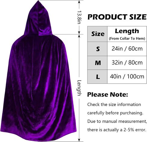 Kids Velvet Hooded Cloak Halloween Cosplay Costumes Children Cape Christmas Robe Festive Costumes for 3 to 16 Years in Saudi Arabia