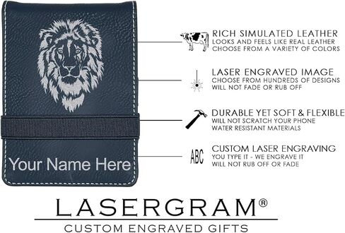 LASERGRAM MINI PADFOLOIO مع المفكرة والقلم ، علم الولايات المتحدة ، شملت النقش الشخصي (الأسود مع الفضة) in Kuwait