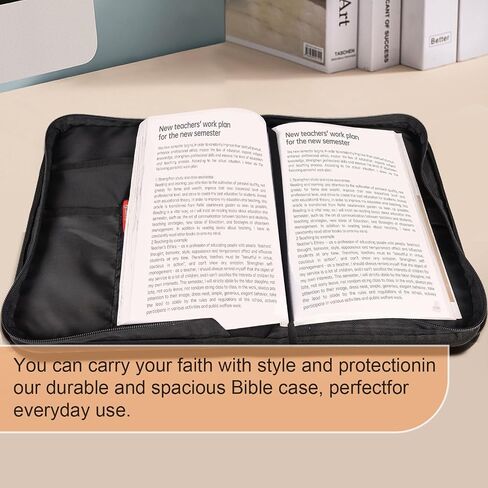Leather Bible Cover for Men - Vintage Brown Quilted Protective Book Cover with Handles, Portable & Durable Bible Case for Easy Storage, Fits All Standard Bible Sizes in Saudi Arabia