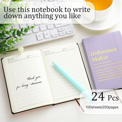 24 Pcs Employee Appreciation Gifts A6 Small Leather Journals Bulk Inspirational Different Maker Notebook Thank You Gift for Women Leadership Coworker Team Staff Christmas(Pastel Color) in Saudi Arabia