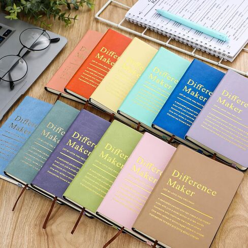 24 Pcs Employee Appreciation Gifts A6 Small Leather Journals Bulk Inspirational Different Maker Notebook Thank You Gift for Women Leadership Coworker Team Staff Christmas(Pastel Color) in Saudi Arabia