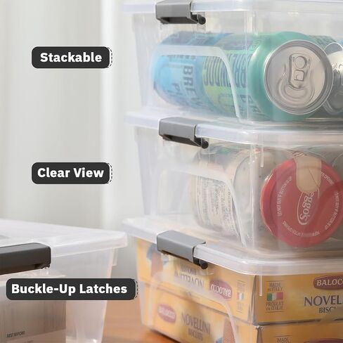 Plastic Storage Containers Clear Craft Storage Bins with Grey Handle,Organizer Box with Durable Lids Stackable Containers for Organizing Craft and Tools (4 Pack-10 Quart) in Saudi Arabia