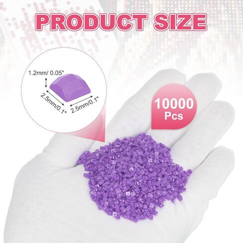PATIKIL 10000 PCS Diamond Art Painted Beads ، Square 5D Diamond Art Painting Drills Accessories Resin Resin Flat Bottomonstones لاستبدال الأحجار الكريمة ، Bead ، DIY Craft (Black) in Kuwait